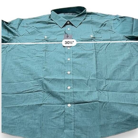 Atlas for Men SS Pilot Short Sleeve Button Down Shirt in Teal Sz 3XL NEW - Picture 9 of 10